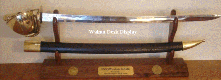 Walnut Sword Desk, Mantel and Shelf Display