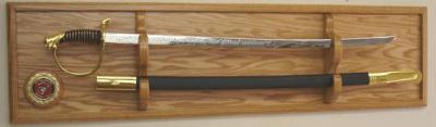 United States Marine Corp Embossed NCO Sword with Display Plaque